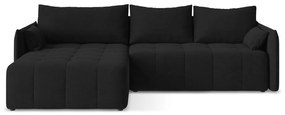 Divano angolare nero allungabile/con contenitore (con penisola a sinistra/con chaise lounge) Moku – Makamii