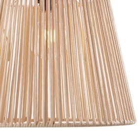 Lampada a sospensione da esterno nera con paralume in corda beige IP44 - Cava Jayla