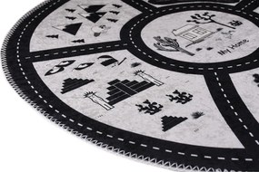 Tappeto da gioco per bambini bianco e nero lavabile ø120 cm My Home – Vitaus