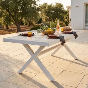 MACCAI - tavolo da giardino in alluminio e gres