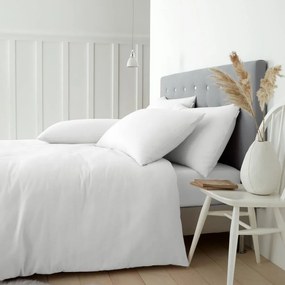 Set copripiumino e federa bianco in flanella per letto matrimoniale e per letto esteso 230x220 cm Brushed – Catherine Lansfield