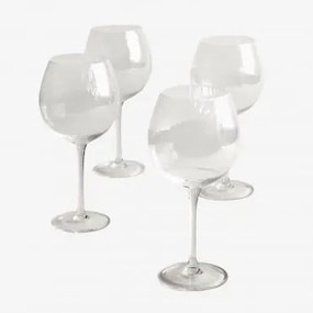 Confezione 4 Bicchieri Sfera Di Cristallo 60 cl Katlin Trasparente - Sklum