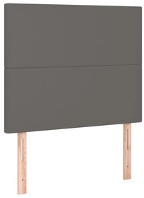 Testiera 2 pz grigio 90x5x78/88 cm in similpelle