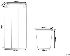 Vaso per piante legno naturale 28 x 28 x 60 cm SYKIA Beliani