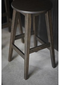 Set di sedie da bar marrone scuro in rovere massiccio 2 pz (altezza della seduta 65 cm) Austin – Rowico