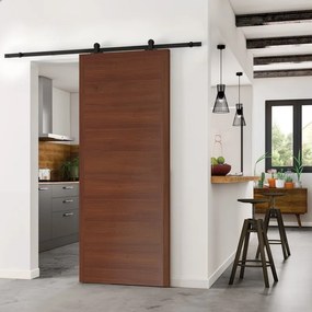 Porta scorrevole reversibile Rustic in mdf marrone, L 93 x H 212 cm, con binario Retro