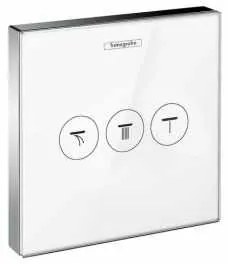 Set Esterno miscelatore doccia Termostatico 3 utenze Senza Corpo Incasso Bianco Cromo Hansgrohe Showerselect Glass 15736400