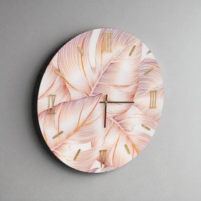 Orologio rotondo in vetro temperato D65 cm con disegno floreale Viola - LIXI