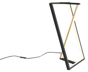 Lampada da tavolo nera con oro incluso LED dimmerabile a 3 livelli in Kelvin - Milena