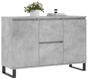 Credenza grigio cemento 104x35x70 cm in legno multistrato