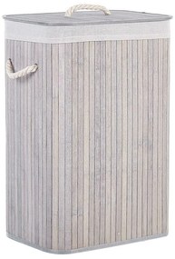 Cesta in legno di bambù grigio e bianco 60 cm KOMARI Beliani