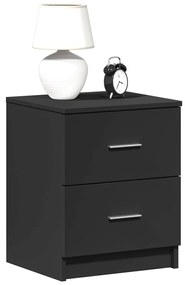 Comodino Con 2 Cassetti Nero 40x36x50 Cm /