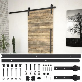 Kit Di Binari Per Porte Scorrevoli Skıen 183 Cm Acciaio Nero /
