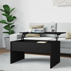 Tavolino Da Salotto Nero 80x55,5x41,5 Cm İn Legno Multistrato /
