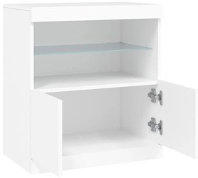 Credenza con Luci LED Bianca 60x37x67 cm