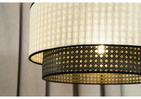 Duolla - Lampadario a plafone RATTAN YUTE 1xE27/15W/230V diametro 45 cm color crema/nero