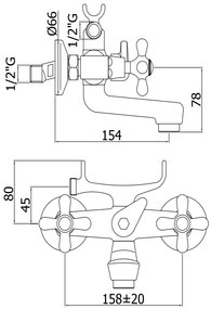 Paffoni Iris Irv024 Gruppo Vasca Doccia Esterno con doccia e Flessibile 100 Cm Cromo