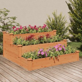 Fioriera Rialzata Giardino Marrone 120x120x56 Cm Massello Abete /