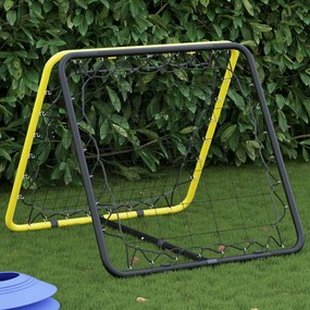 Rimbalzatore Calcio Doppio Lato Regolabile Giallo Nero Acciaio /