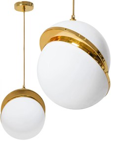Lampada Da Soffitto Pensile Acrilico Palla Bianco Oro APP481-1CP
