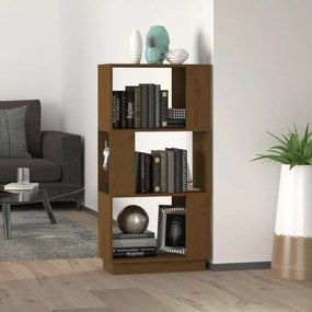 Libreria/divisorio miele 51x25x101 cm in legno massello di pino
