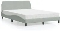 Letto con Materasso Grigio Chiaro 140x200 cm in Velluto 3208411