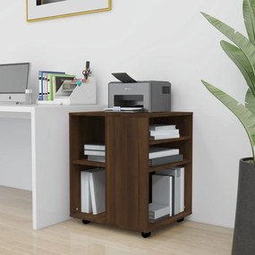 Armadietto Con Ruote Rovere Marrone 60x53x72 Cm İn Legno /