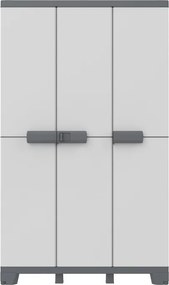Armadio alto Cab102A Arredo TERRY STORAGE in polipropilene, bianco e grigio scuro L 102 x H 172 x P 39 cm 3 ante, adatto per interno/esterno