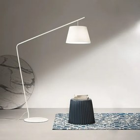 Piantana H205 cm con struttura in metallo Bianco e paralume in pvc VELVET