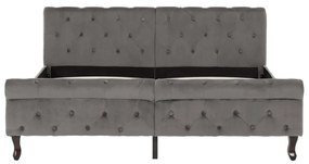 Giroletto grigio in velluto 160x200 cm