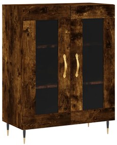 Credenza Rovere Fumo  69,5x34x180 cm in Legno Multistrato