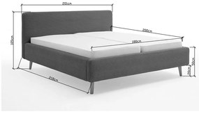 Letto matrimoniale imbottito grigio chiaro rete non inclusa 180x200 cm Mattis – Meise Möbel
