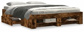 Giroletto Senza Materasso Rovere Fumo 160x200 Cm İn Truciolato /