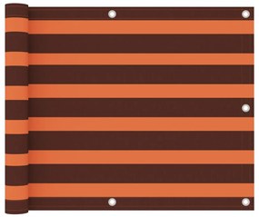 Paravento Balcone Arancione E Marrone 75x300 Cm Tessuto Oxford /