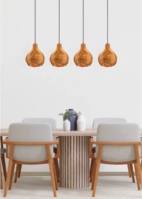 Reality - Lampada a sospensione con cavo SPROUT 3xE14/40W/230V marrone/rattan