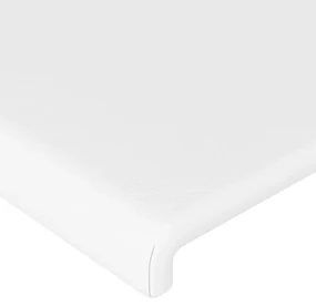Testiera a led bianco 163x16x118/128 cm in similpelle