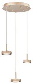 Lampada a sospensione NINA in metallo verniciato Oro 3 Luci Led