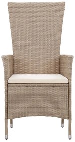 Set mobili da pranzo da giardino 7 pz con cuscini beige