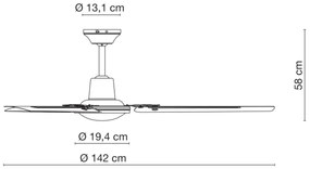 Globo 03806 - Ventilatore a soffitto FERRO