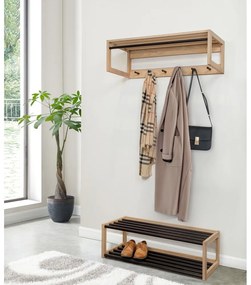 Scarpiera in metallo nero/naturale Slussen - Woodman