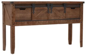 Tavolo Consolle İn Massello Di Abete 131x35,5x75cm Marrone /