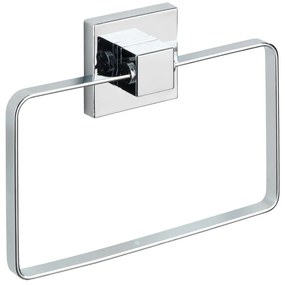 WENKO 22689100-Porta asciugamani VACUUM-LOC QUADRO ED 18,5x14 cm argento/lucido.cromo