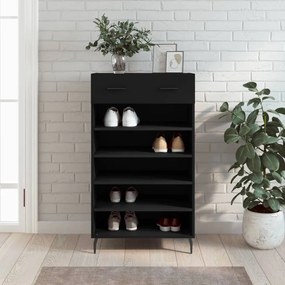 Scarpiera Nera 60x35x105 Cm İn Legno Multistrato /