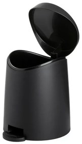 Pattumiera da bagno con pedale 3lt nera opaca in plastica