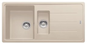 Lavello integrato 1.5 vasche con gocciolatoio laterale destro o sinistro FRANKE Boston fragranite L 50 x L 97 cm beige