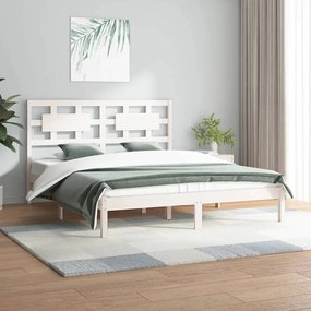 Giroletto Senza Materasso Bianco 140x200 Cm Legno Massello Pino /
