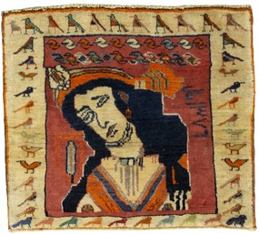 Gabbeh Tappeto persiano 60x50 Rosso (Iran) Annodato A Mano
