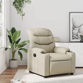 Poltrona Reclinabile Crema İn Similpelle /