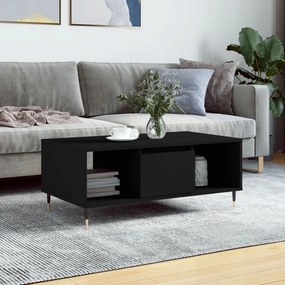 Tavolino Da Salotto Nero 90x50x36,5 Cm İn Legno Multistrato /