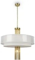 Sospensione Contemporanea Impressive Metallo Oro 1 Luce Diffusore Tessuto Bianco